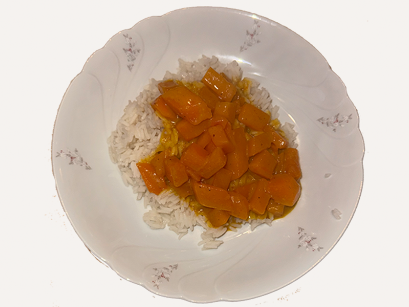 Kürbiscurry mit Reis